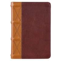 KJV Large Print Compact Bible Two-Tone Toffee/Brandy Full Grain Leather