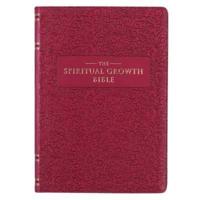 The Spiritual Growth Bible, Study Bible, NLT - New Living Translation Holy Bible, Faux Leather, Berry