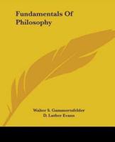 Fundamentals Of Philosophy