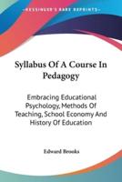 Syllabus Of A Course In Pedagogy