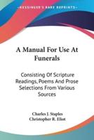 A Manual For Use At Funerals