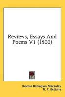 Reviews, Essays And Poems V1 (1900)