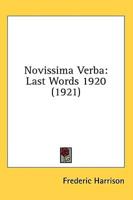 Novissima Verba