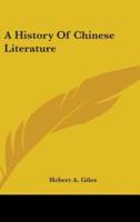A History Of Chinese Literature