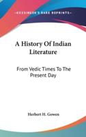 A History Of Indian Literature