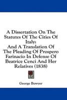 A Dissertation On The Statutes Of The Cities Of Italy