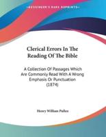 Clerical Errors In The Reading Of The Bible