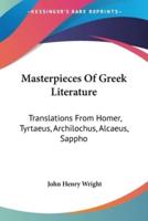 Masterpieces Of Greek Literature