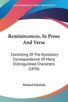 Reminiscences, In Prose And Verse