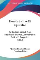 Horath Satirae Et Epistulae