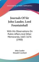 Journals Of Sir John Lauder, Lord Fountainhall