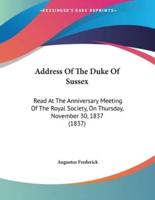 Address Of The Duke Of Sussex