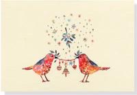 Birds and Mistletoe Boxed Small Holiday Cards
