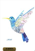 Watercolor Hummingbird Weekly 2018 Planner Calendar