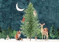 Moonlit Forest Friends Deluxe Boxed Holiday Cards (20 Cards, 21 Self-Sealing Envelopes)