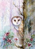 Woodland Owl Small Boxed Holiday Cards (20 Cards, 21 Self-Sealing Envelopes)