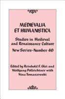 Medievalia Et Humanistica No. 40