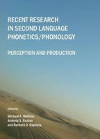 Recent Research in Second Language Phonetics/phonology