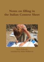 Notes on Filling in the Italian Context Sheets