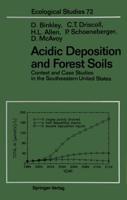 Acidic Deposition and Forest Soils : Context and Case Studies of the Southeastern United States