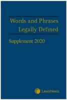 Words and Phrases Legally Defined. 2020 Supplement