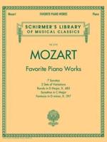 Mozart Wa Favourite Piano Works Schirmer Library Vol 2101 Pf Bk