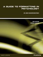 A Guide to Formatting in Psychology (Pearson Original)