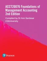 Foundations of Management Accounting ACCT20076 (Custom Edition)