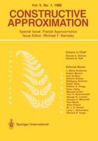 Constructive Approximation: Special Issue: Fractal Approximation