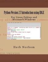 Python Version 2.7 Introduction Using Idle