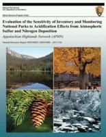 Evaluation of the Sensitivity of Inventory and Monitoring National Parks to Acidification Effects from Atmospheric Sulfur and Nitrogen Deposition