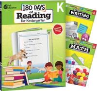 180 Days of Reading, Writing and Math Grade K: 3-Book Set