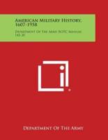 American Military History, 1607-1958