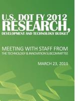 U.S. Dot Fy 2012 Research, Development and Technology Budget