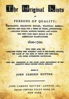 The Original Lists Of Persons Of Quality