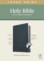 NLT Large Print Thinline Reference Bible, Filament-Enabled Edition (Genuine Leather, Navy Blue, Indexed, Red Letter)