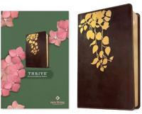 NLT THRIVE Devotional Bible for Women (LeatherLike, Cascade Deep Brown)