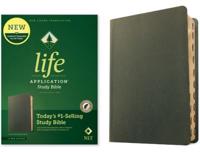 NLT Life Application Study Bible, Third Edition (Genuine Leather, Olive Green, Indexed, Red Letter)