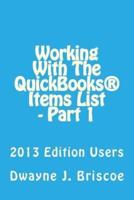 Working With Your QuickBooks(R) Items List - Part 1