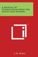 A Manual of Consolation from the Saints and Fathers