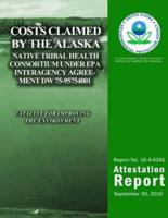 Costs Claimed by the Alaska Native Tribal Health Consortium Under EPA Interagency Agreement Dw 75-95754001