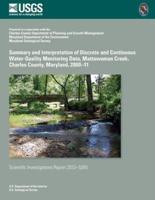 Summary and Interpretation of Discrete and Continuous Water-Quality Monitoring Data, Mattawoman Creek, Charles County, Maryland, 2000-11