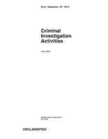 Army Regulation AR 195-2 Criminal Investigation Activities June 2014