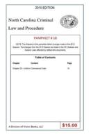 North Carolina Criminal Law and Procedure-Pamphlet 18
