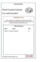 North Carolina Criminal Law and Procedure-Pamphlet 52