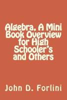 Algebra, A Mini Book Overview for High Schooler's and Others