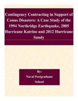 Contingency Contracting in Support of Conus Disasters