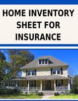 Home Inventory Sheet for Insurance