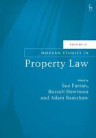 Modern Studies in Property Law. Volume 11