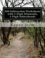 200 Subtraction Worksheets With 3-Digit Minuends, 1-Digit Subtrahends